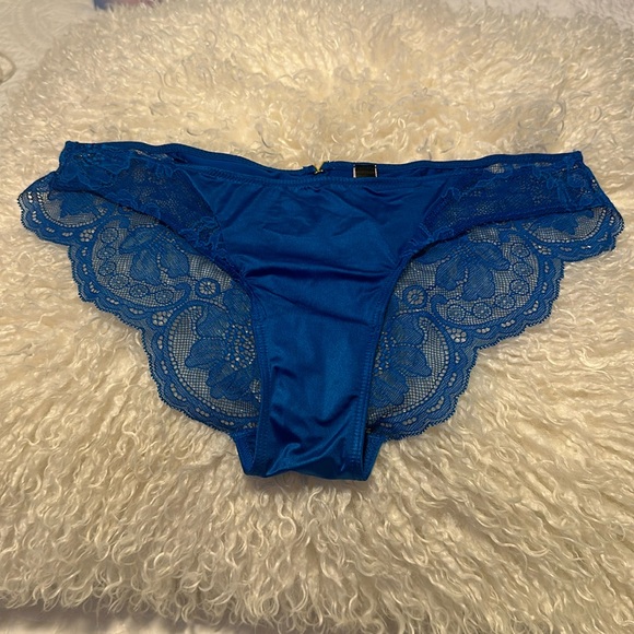 VICTORIA'S SECRET | Very Sexy Satin & Lace Cheekini Panty Royal Blue - Picture 1 of 3